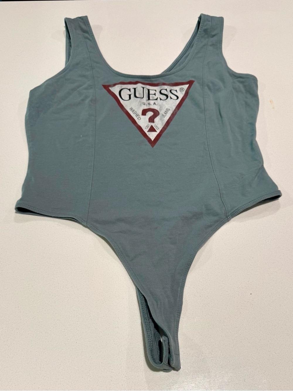 GUESS Teal Green Logo One-Piece Bodysuit
